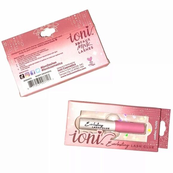 NEW Ioni 3D Faux Mink Lashes Wispy Full Dramatic & Eyelash Glue - Picture 2 of 5